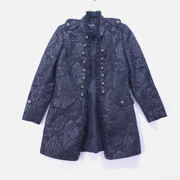 Insight Jackets & Blazers - Insight New York Black Military Styled Jacquard Wool Blend Coat Size 10 Gothic